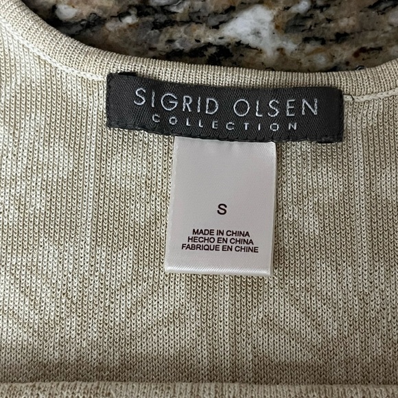 Sigrid Olsen Women's Sleeveless Embellished Knit Floral Crop Top Size Silk S - Picture 8 of 10